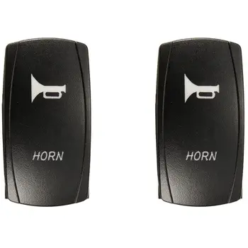 

2 Pcs Momentary Car Boat Marine LED Light Horn Bell Laser-Rocker Switch 12V 24V, Red & Green