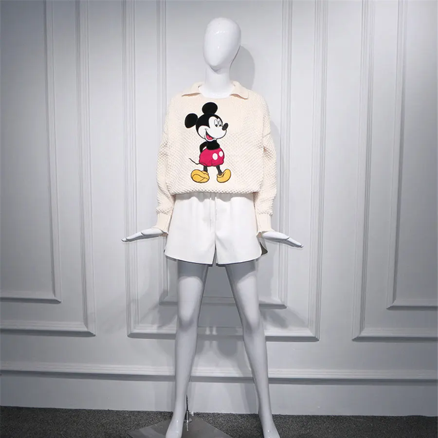 sweater Уродливый Рождественский свитер с длинным рукавом, Модный зимний женский свитер кремового цвета, свободный женский свитер, пуловеры размера плюс, зимняя одежда - Цвет: sweater
