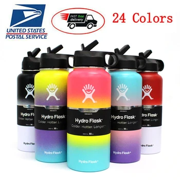 

Hydro-Flask Water-Bottle Stainless Steel Straw Water Bottle Vacuum Flask Insulated Thermos Wide Mouth Sport Travel Bottles