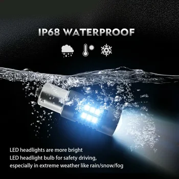 

1000-1200LM LED Light P21W 1156 BA15S Replacement Auto White Backup Reverse