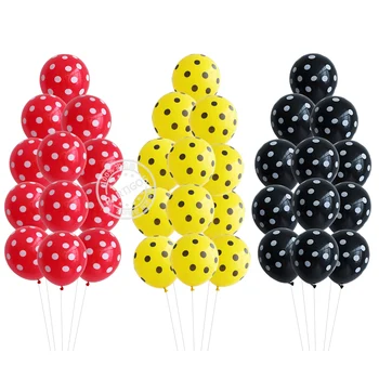 

30pcs Ladybug Black Red Yellow Spot Latex Balloons Cute Dot Baby Shower Birthday Wedding Party Decorations kids Globos