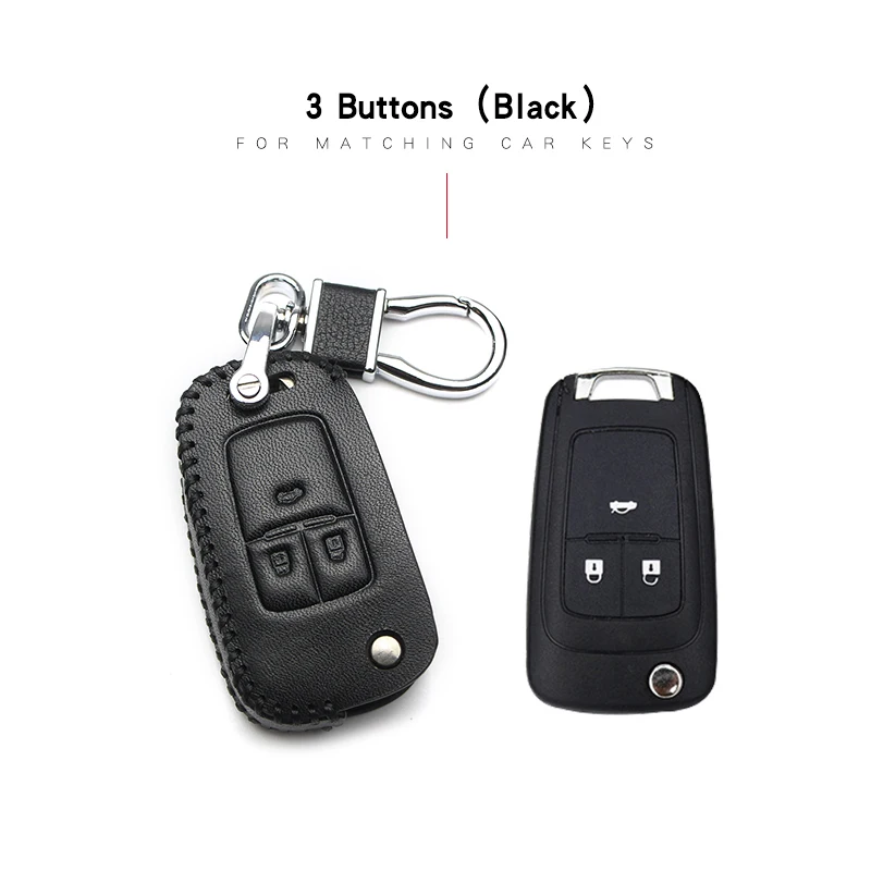 Black 3 Button Аксессуары для Chevrolet Cruze Aveo, чехол для ключей, брелок для ключей, чехол для ключей для Chevrolet Sonic Малибу Каптива Lacetti Cobalt - Название цвета: Black 3 Button