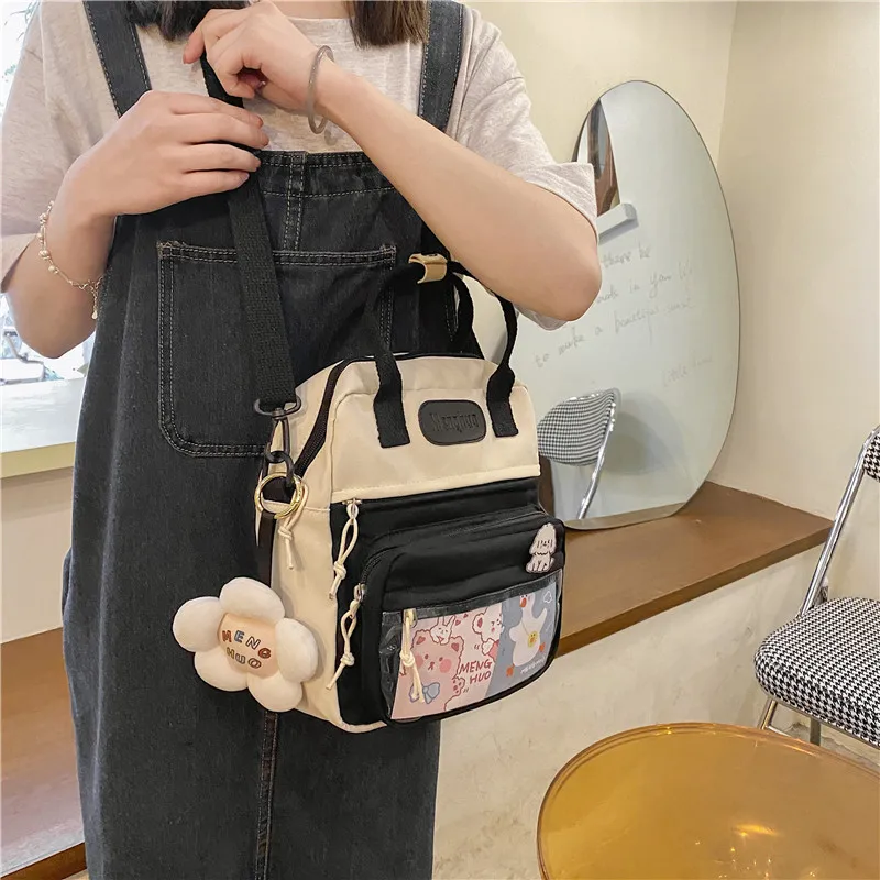 Korean Style Cute Mini Backpacks Women Waterproof Nylon Small Shoulder Bags For Teenage Girls Schoolbags Flower Travel Backpack