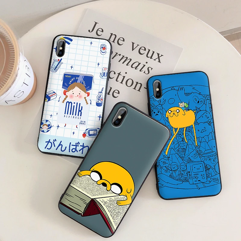 Black cases for Vivo V7/Y75 V7Plus/Y79 V9/Y85/Y89 soft coque V11/V11Pro V15 Pro Z5X Y11 V17 U3 Y5S caracasa case cute Graffiti | Мобильные