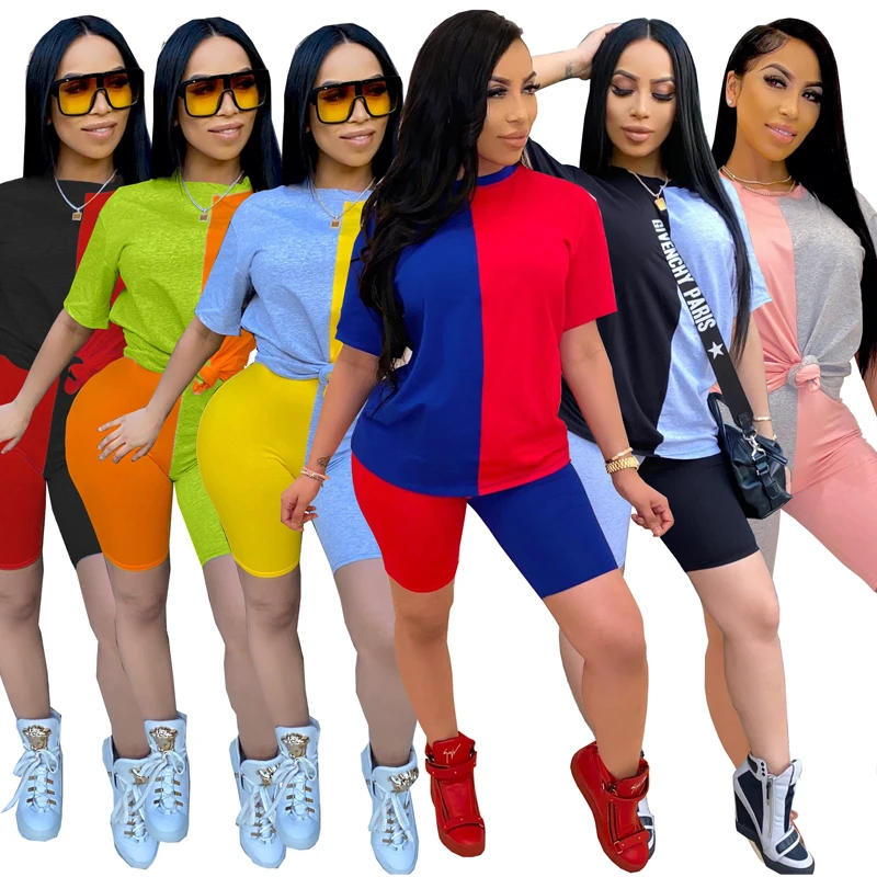 

Women Sport Tracksuit Two Piece Set Summer Short Sleeve Crop Top TShirt Pants Suit Jogging Outfit Club Matching Set Sportswear