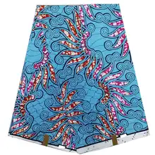 Синий Африканский Воск принты ткань настоящий мягкий хлопок 6 ярдов/шт гарантия Анкара Голландский Настоящий Воск для платья лоскутное шитье