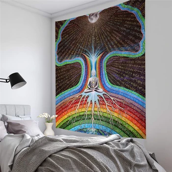 

Indian Buddha Rune Chakra Tapestry Mandala Tree Moon Psychedelic Tapiz Wall Hanging Tapestries Boho Decor Wall Blanket Backdrop