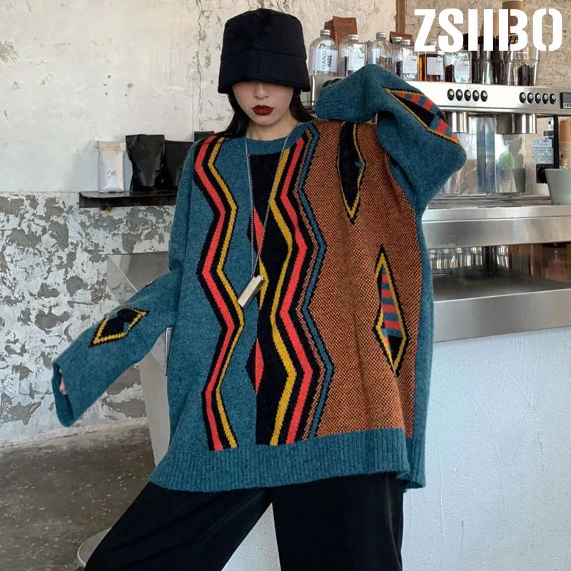 Женский вязаный пуловер с длинным рукавом и круглым вырезом зимний свитер 2019