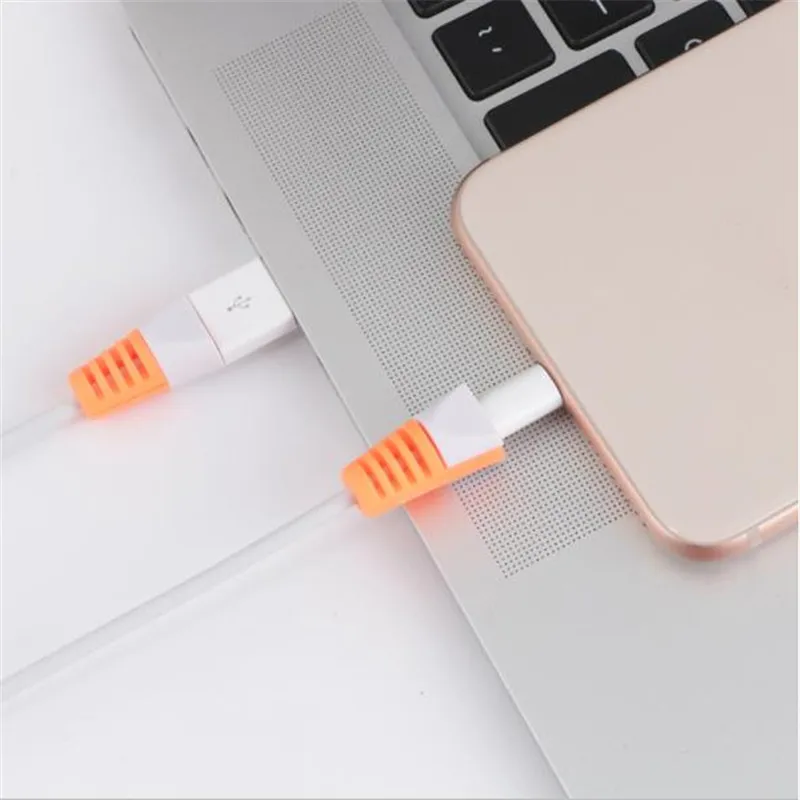 Кабельная гарнитура протектор Saver управление USB для зарядного устройства дата-кабеля Защитная крышка рукав намотки кабеля для телефона Pad провода Органайзер - Цвет: orange
