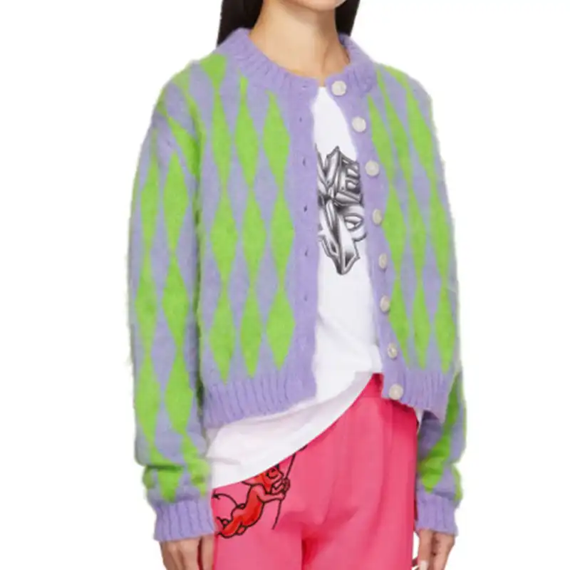 argyle cardigan sweater