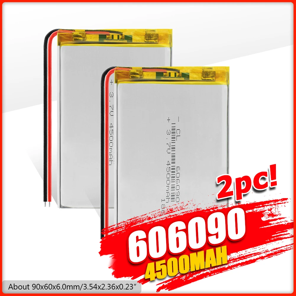 1/2/4 шт 3 7 V 4500mAh 606090 Полимер литий LiPo аккумуляторная батарея для GPS PSP DVD PAD
