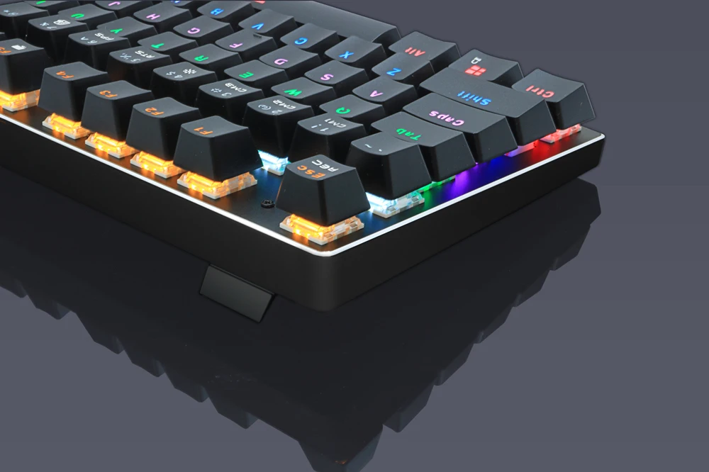 Игровая механическая клавиатура 87 клавиш микс/RGB подсветка игровая Проводная клавиатура синий красный переключатель USB для компьютера ноутбука английский/русский