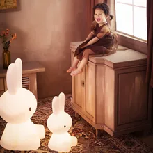 

Cute Rabbit LED Night Light Remote Control 16 Colors Dimming Timer Night Lights USB Rechargeable Bunny Lamp for Children Gift