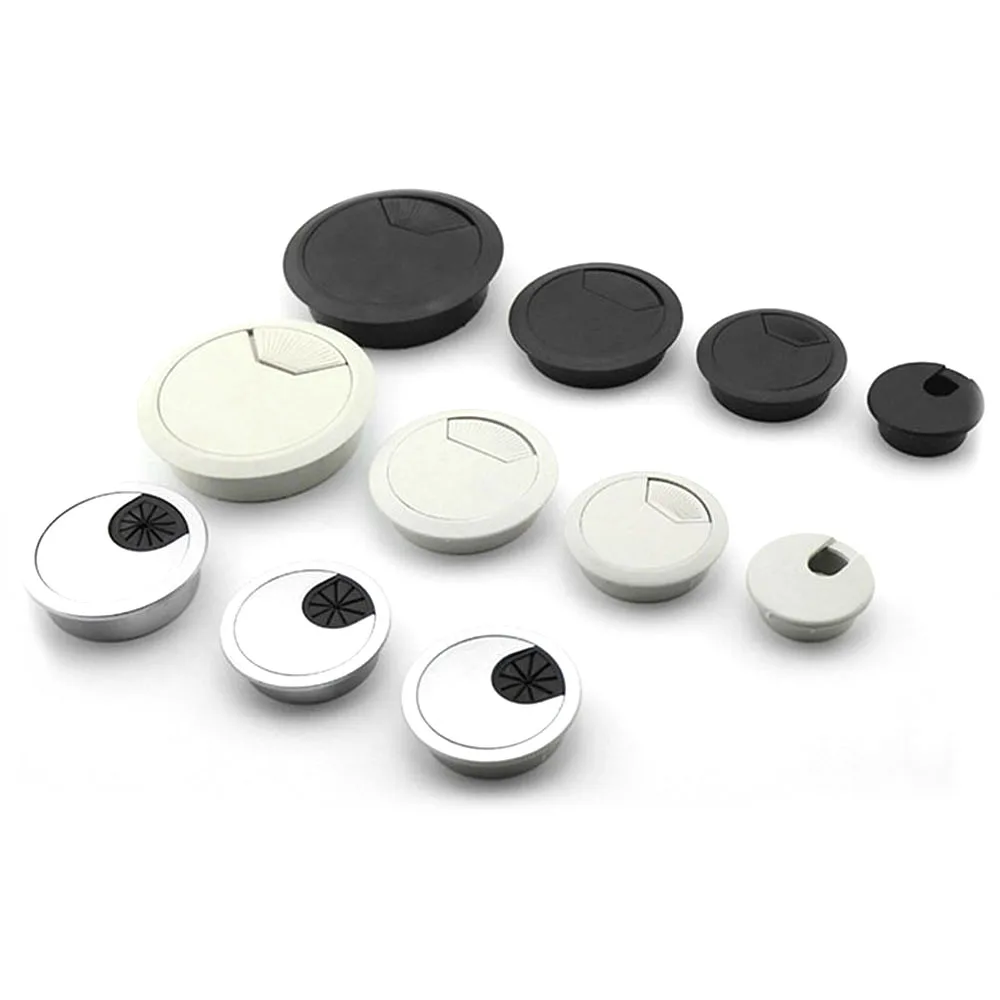 PC Computer Desk Cable Tidy Wire Hole Cover Cap Plug 1/2/5/10pcs 35/50/53/60/80mm cable hole cover hole plug cable organizer desk cord grommet