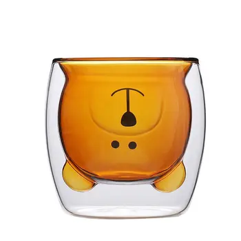 

Lightweight Double Glass Inner Layer Vacuum Anti-scalding Family Cute and Creative Bear Cup