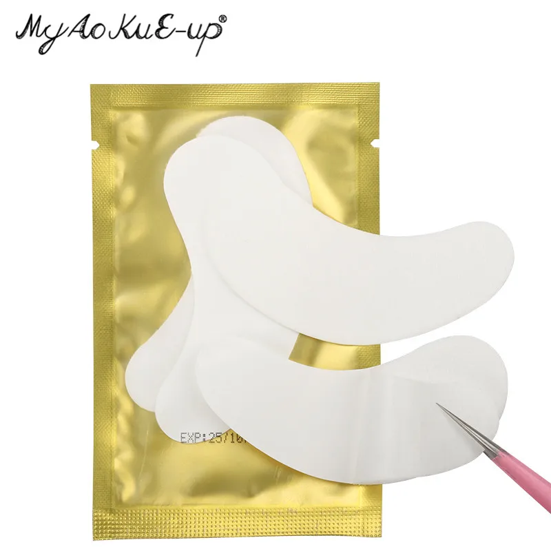 Gold pearl LR Хит, 50 пар бумажные накладки для наращивания ресниц, прививочные наклейки для глаз, 11 цветов, накладки для ресниц под глазами, бумажные накладки для глаз, наклейки - Цвет: Gold pearl LR