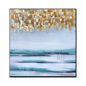 

Free Shipping Unframed Colorful Golden Tree Home Decoration Home Oil Paintings On Canvas Abstract Decorative Artwork Pictures