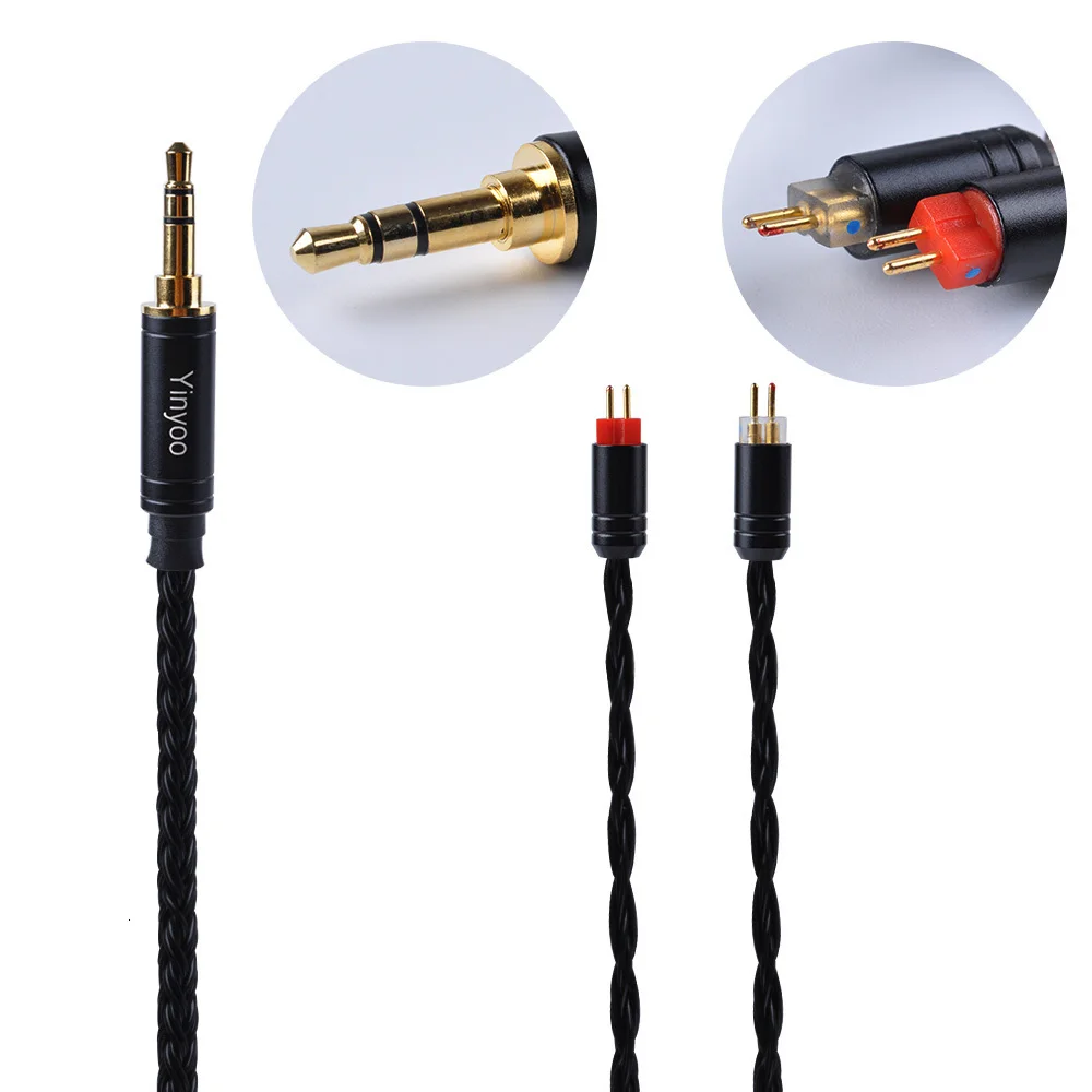 Yinyoo 16 Core посеребренный кабель 2,5/3,5/4,4 мм балансный кабель с MMCX/2pin/QDC разъем для KZZS10 PRO AS10 ZSX BLON BL03