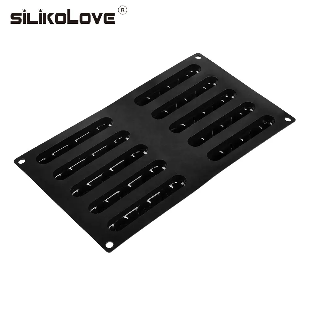 SILIKOLOVE 10 силиконовые полости форма для торта овальная пульсация форма для выпечки инструменты для украшения желе мусс форма для десерта