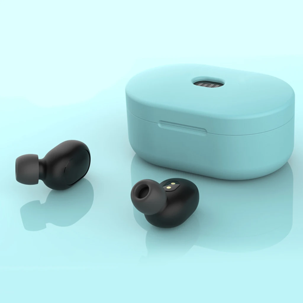 Силиконовый защитный чехол для наушников, чехол для Xiaomi Redmi Airdot TWS, Bluetooth наушники, модная версия, Беспроводная зарядка - Цвет: Green 64x42x30mm