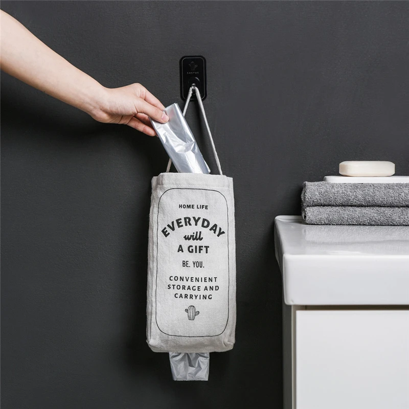 Garbage Bag Storage Bag Double-portable Kitchen Wall-mounted Debris Storage Box Simple Mini Portable Lazy Local storage 