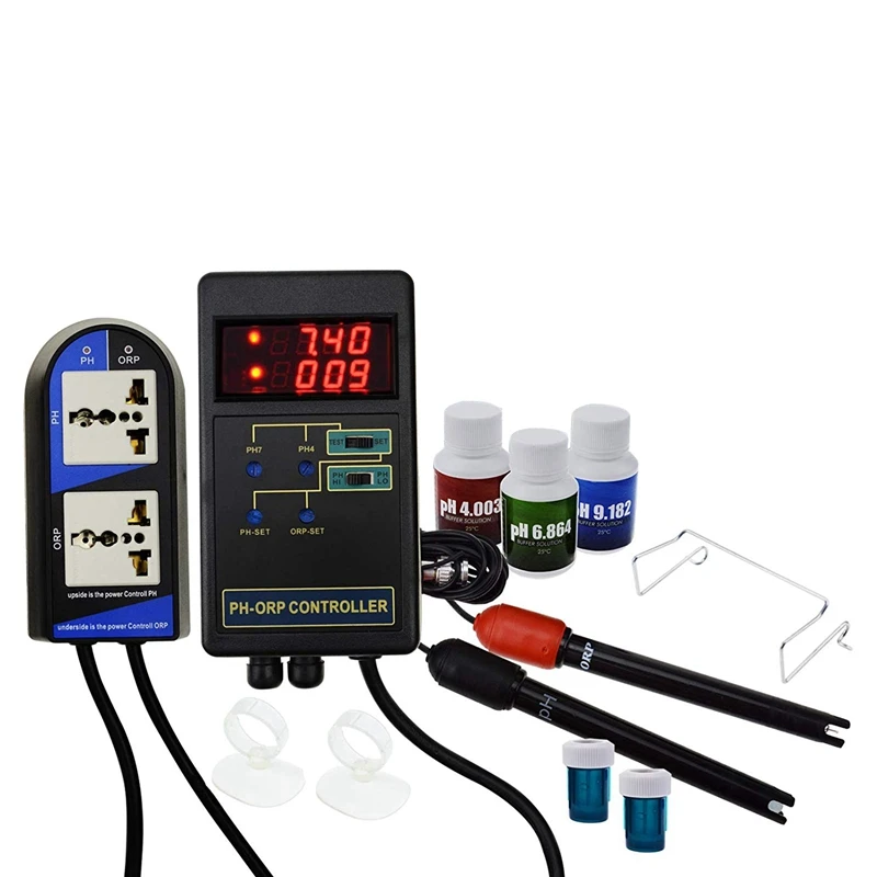 TOP!-2 in 1 Digital PH& ORP Redox Controller with Separate Relays Repleaceable Electrode BNC Type Probe Water Quality Monitor T
