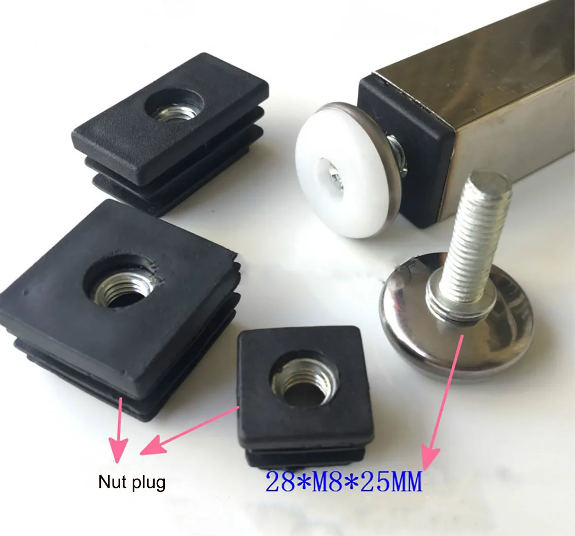 1-Set-Plastic-Square-Nut-Plug-Adjusting-feet-28-M8-25-Protection-Gasket-Dust-Seal-End.jpg