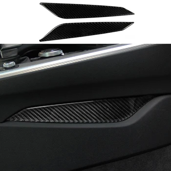 

car accessories 2pcs 100% Carbon Fiber Gear Shift Side Panel Cover Trim For Audi A4 B9 2017-2018 & A5 2018