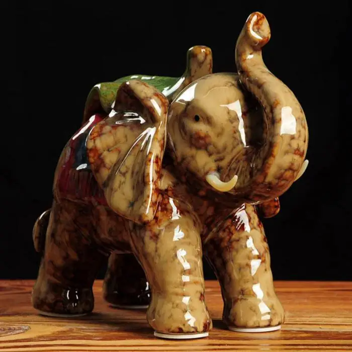 Фарфоровые фигурки слонов керамические украшения счастливый статуя слона домашнее украшение для офисного стола подарок Аа