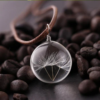 

Dandelion Necklace Car Ornaments Pendant Key Chain Dried Flower Noble Fashion Accessories Decoration Yearning For Freedom