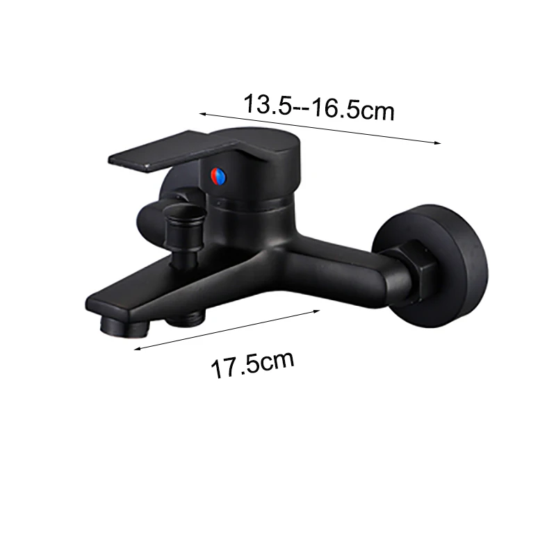 Matte Black Bathroom Faucet 2 Function Bathtub Facuet  Wall Mounting Cold and Hot Shower Faucet 3