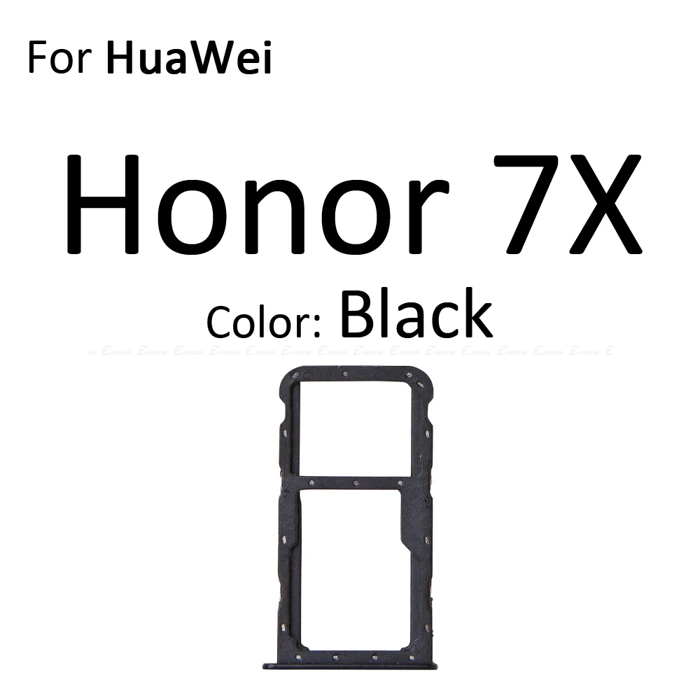 Sim Micro гнездо для sd-карты держатель Слот лоток ридер для Huawei Honor 7X7 S GR5 адаптер контейнер Сменные соединительные детали - Цвет: For Honor 7X Black