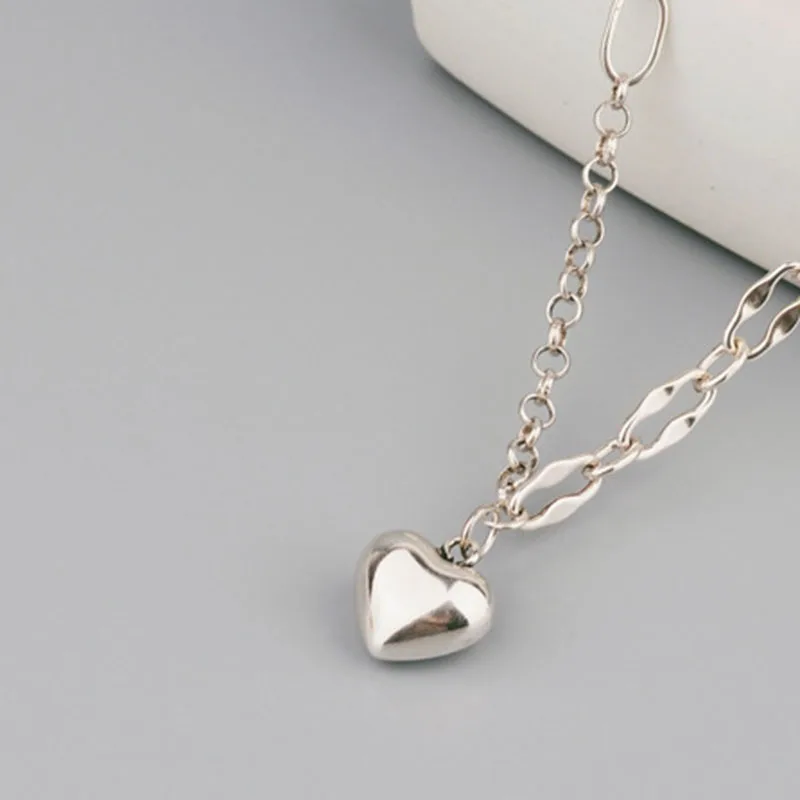 Mewanry 925 Sterling Silver Necklace for Women Trend Vintage Party Sweet Heart Pendant Couples Jewelry Birthday Gifts Wholesale - Image 5