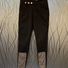 Новые осенние и зимние женские уличные джинсы с пуговицами и высокой талией 1028