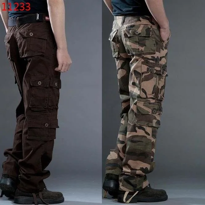 

Military Style Autumn And Winter Canvas Wear-Resistant Camouflage Pants Men's Casual Trousers Bib Overall duo kou dai ku Slacks