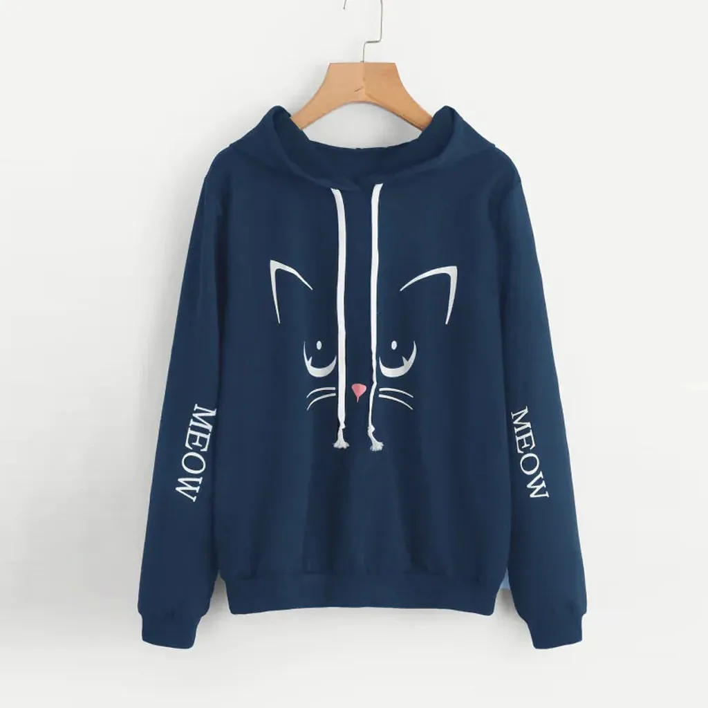 Hoodies Women Hoodies And Sweatshirts Women Autumn 2019 Print Letter Hooded Collar Long Sleeve Hoodie Streetwear Harajuku Hoodie