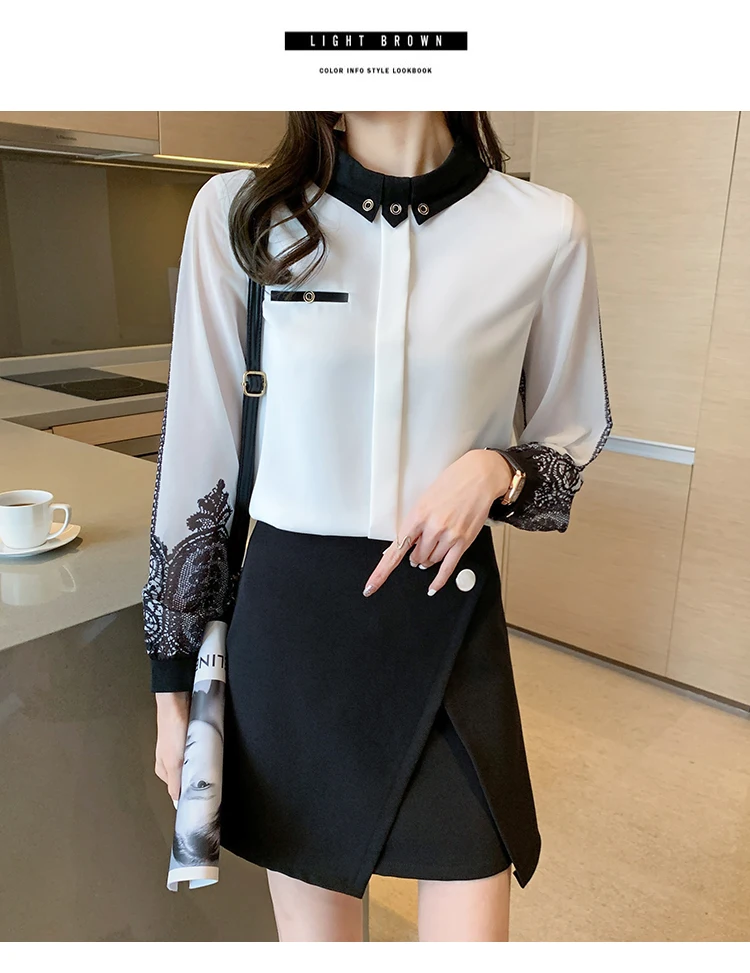 silk blouses New elegant Women's Blouses embroidery white shirts 2021 Spring long sleeve Casual Tops Shirts Blusas Mujer long sleeve blouse