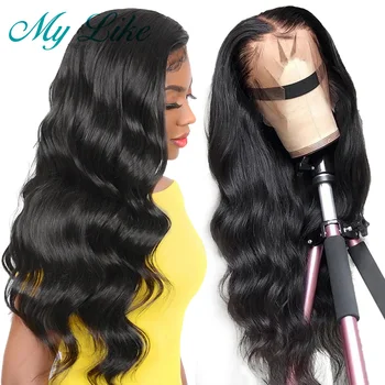 

MY LIKE 13X4 Lace Frontal Wigs Brazilian Body Wave Human Hair Wigs for Black Women Non-remy 4X4 Closure Lace Wigs 150% Density