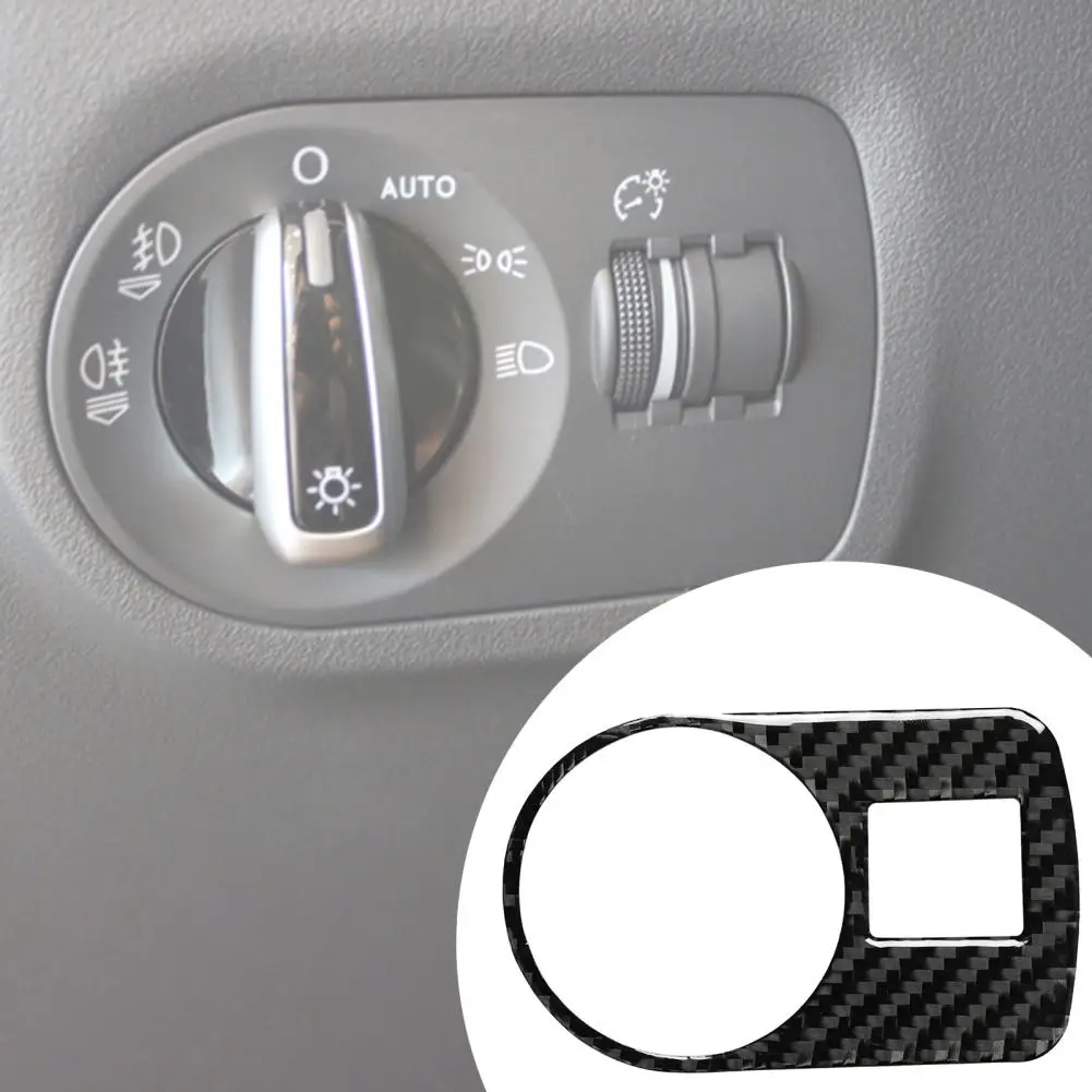 Unique Headlight Switch Decal Heat Resistance Scratch Resistant Carbon Fiber for Audi 2008-2014 TT 8n 8J MK123 TTRS car headlight switch trim