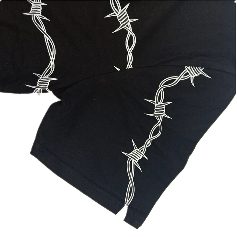 Женская уличная одежда Харадзюку, футболка с тернистым принтом,, свободная Базовая футболка с коротким рукавом, модные женские футболки с графическим рисунком
