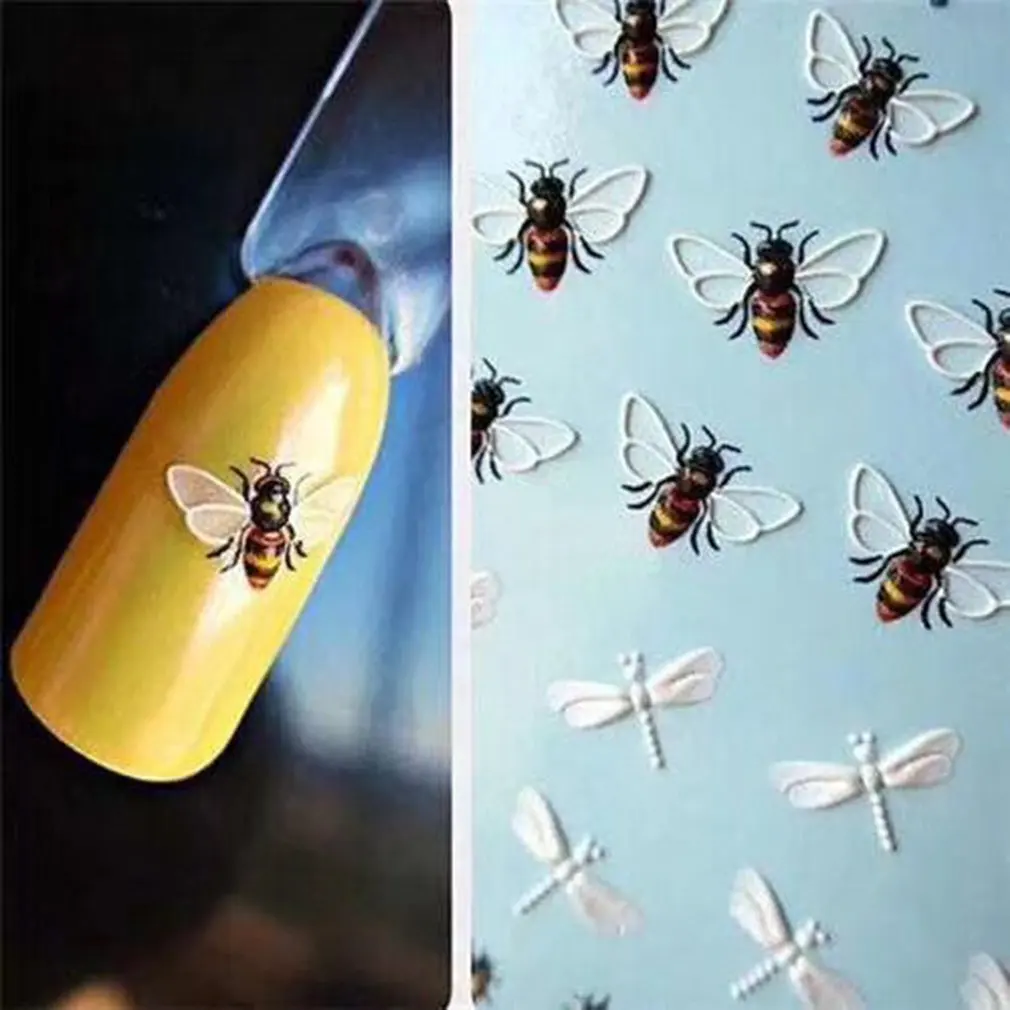 

Nail Art Jewelry Diy 6D Stereo Nail Sticker No Trace Nail Sticker Small Bee Shape Nail Decoration Sticker