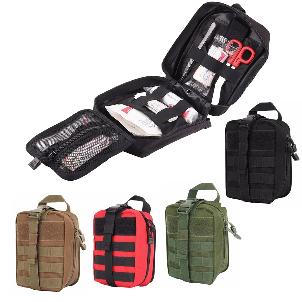 

Tactical Molle Medical First Aid Bag Hunting Emergency Accessories Bags EDC Kit Utility Pouch Outdoor Camping Kit Survive Bag