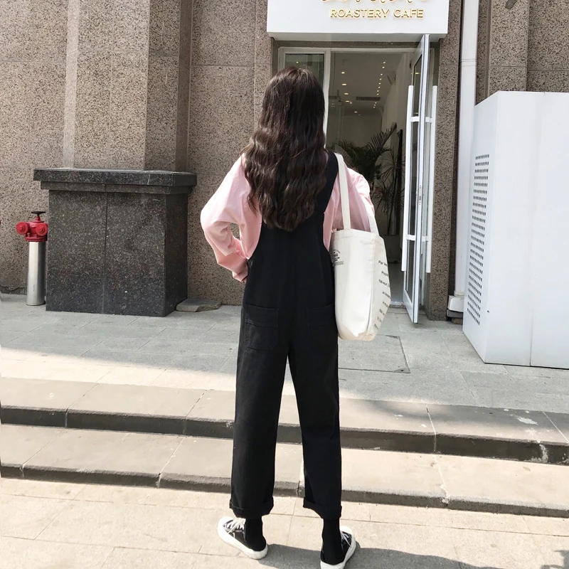 Hook hook брюки ins свободные джинсы весна Новая зимняя Женская Корейская версия с высокой талией Прямые брюки tide