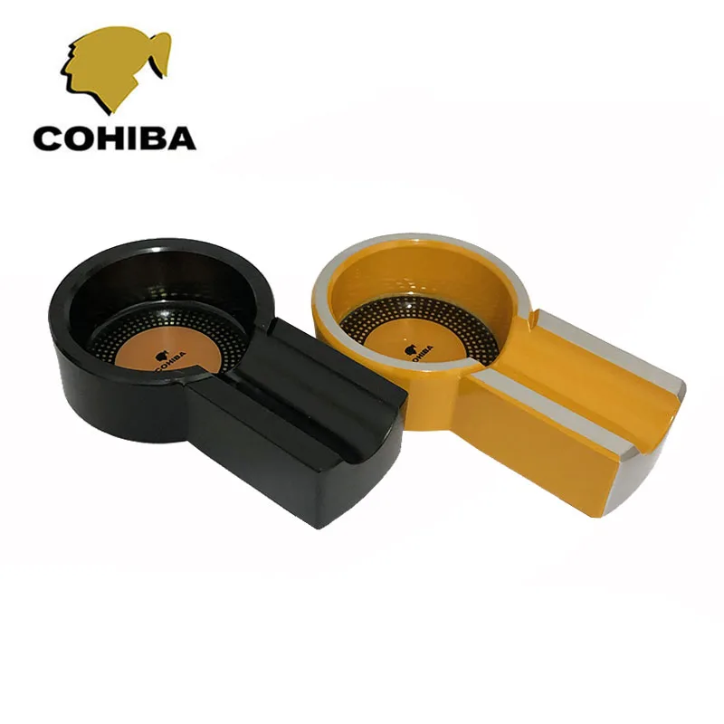 COHIBA сигарета портативная пепельница компактная алюминиевая сплав держатель для сигары черный пепельница настольная посуда пепельница умственное украшение
