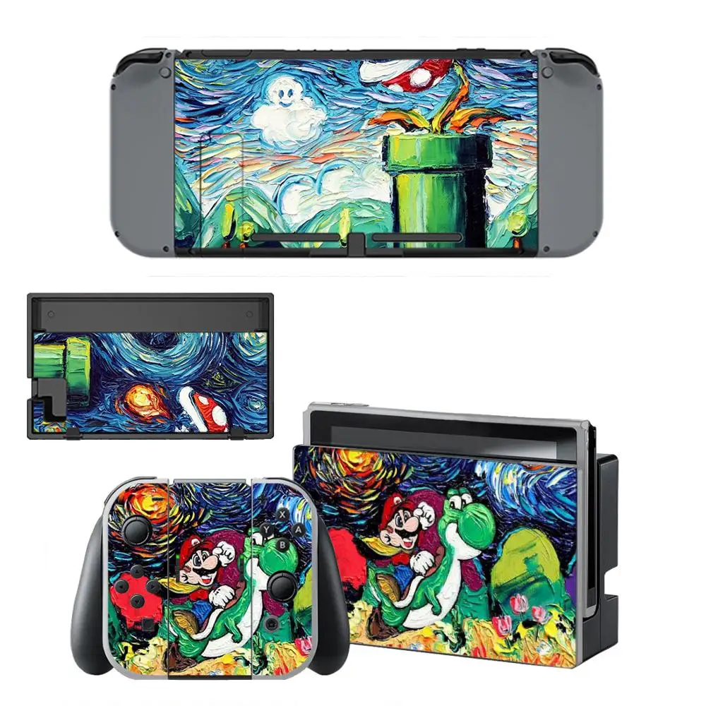 Супер Марио наклейка с защитой экрана для ухода за кожей кожи Nintendo Switch NS консоли