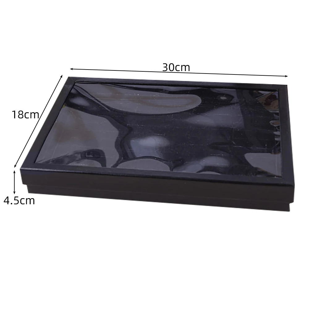 Black 1 шт. 100 слотов коробка для колец держатель дисплея с прозрачной крышкой креативный держатель серьги ювелирные украшения с витрины лоток Органайзер - Цвет: Black