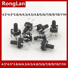 100pcs//lot 4.5*4.5*0.55MM film Touch Micro Switch legs waterproof 4-pin SMD