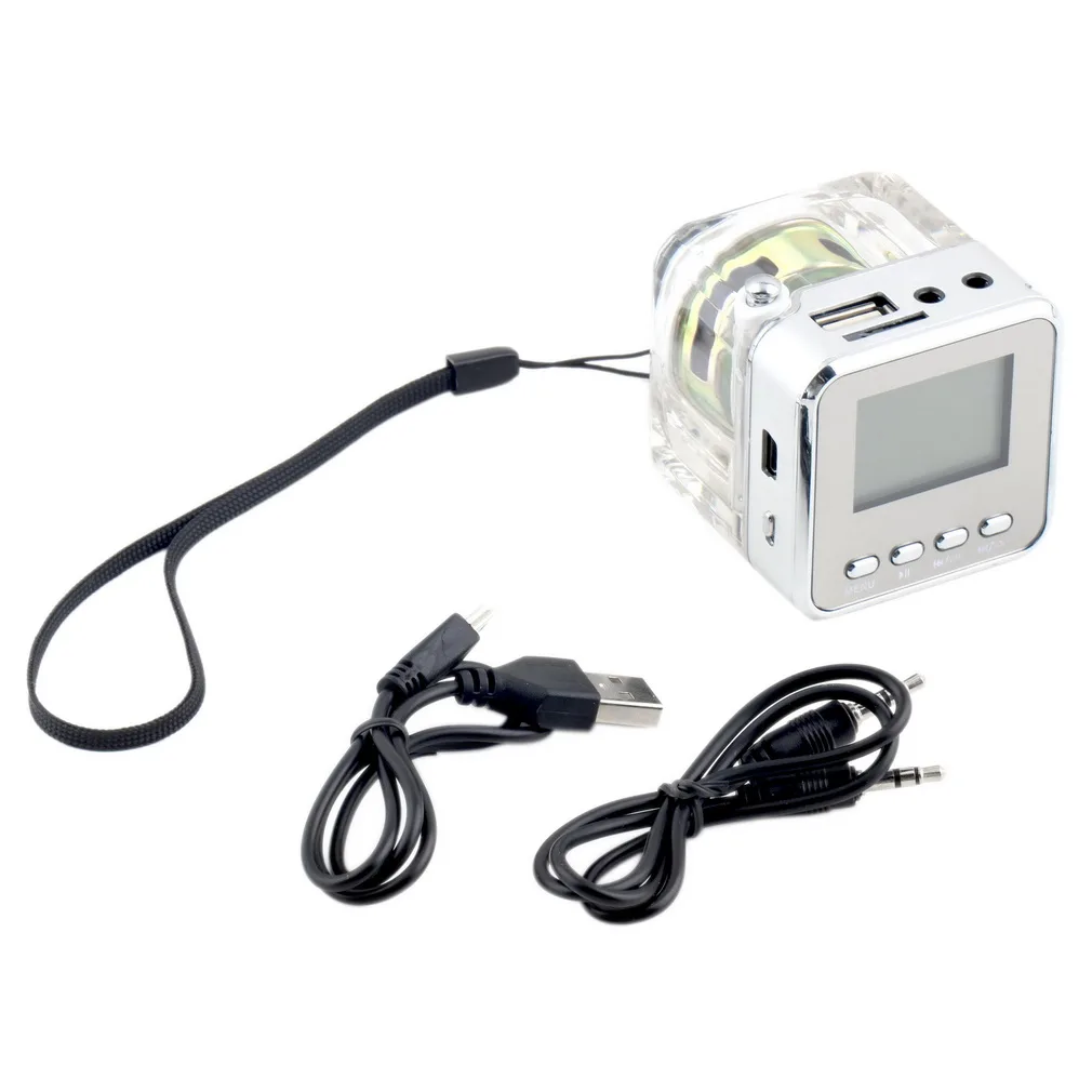 Мини-динамик lcd HiFi Музыка MP3/4 плеер Micro SD/TF USB диск FM радио мини динамик