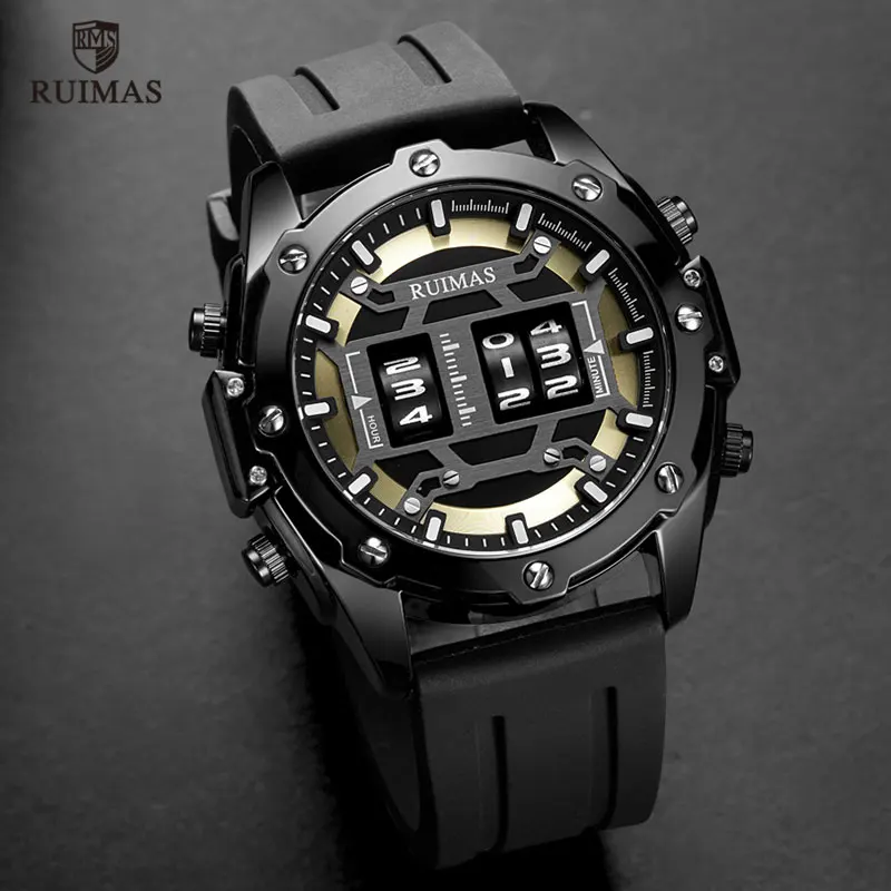 MEGIR RUIMAS Military Sport Watches Men Roller Quartz Watch