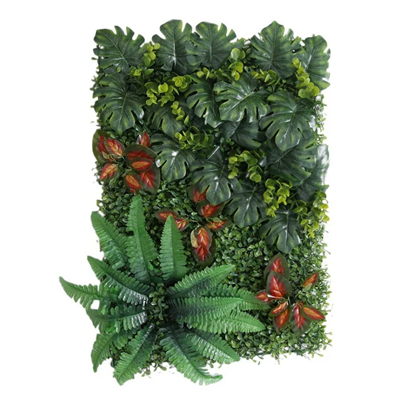 2 Pcs 60X40Cm Green Artificial Meadow DIY Miniature Lawn Plastic Artificial Grass Wall Panel for Wedding, Home, Garden Decoratio